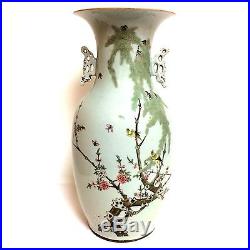 Large Antique Chinese Porcelain Vase With Bird Flower Decoration 17