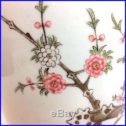 Large Antique Chinese Porcelain Vase With Bird Flower Decoration 17