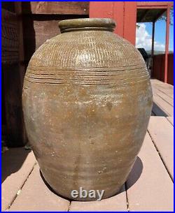 Large Antique Chinese Stoneware Celadon Pickling Apothecary Rice Wine Storage
