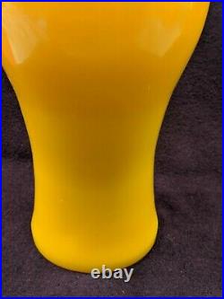 Large Antique Chinese Yellow Peking Glass Vase 10.5