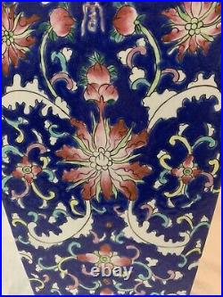 Large Antique Chinese famille rose porcelain vase H45cm