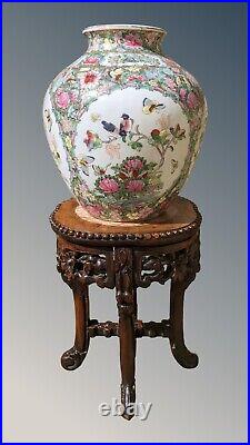 Large Antique Famille Rose Vase