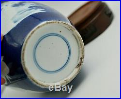 Large Beautiful Chinese Antique Blue and White Porcelain Bird Vase / Jar