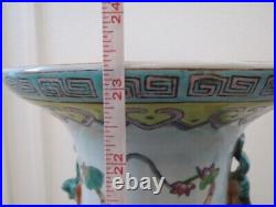 Large Beautiful and Old Chinese Famille Rose Figural Porcelain Vase19th Century