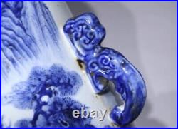 Large Blue Chinese Qing Qianlong Famille Rose Fencai 100 Deer Porcelain Vase