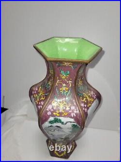 Large Cantonese Enamel Vase