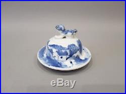 Large Chinese 19th C Porcelain Blue & White Vase Jar LID / Cover