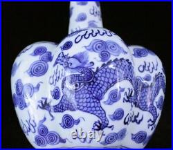Large Chinese Antique Blue and White Painting Five Tubes Porcelain Vase KangXi
