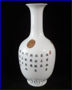 Large Chinese Antique Hand Painting Woman Porcelain Vase YongZheng Marks