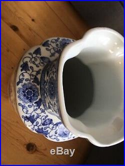 Large Chinese Blue And White Vase 50cm Marked