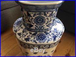 Large Chinese Blue And White Vase 50cm Marked