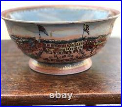 Large Chinese Bowl, Decorated Inside And Out With Coastal Scenes
