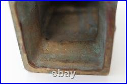 Large Chinese Bronze Square Shaped Vase in Ancient Shang Style