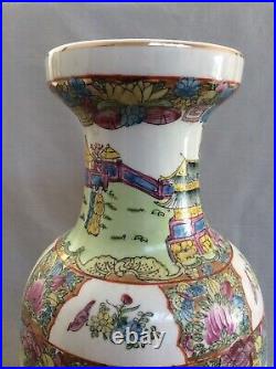 Large Chinese Cantonese Porcelain Landscape Vase, Republic Period