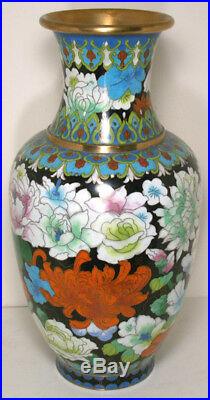Large Chinese Cloisonne Vase Flowers