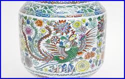 Large Chinese Doucai Dragon and Phoenix Floral Porcelain Vase