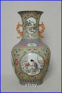 Large Chinese Famille Rose Porcelain Vase With Mark M3288