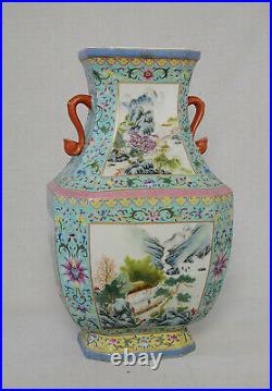 Large Chinese Famille Rose Porcelain Vase With Studio Mark M3136
