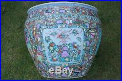 Large Chinese Fish Bowl Chinoiserie Planter Vase Circa 1930