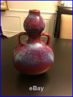 Large Chinese Flambe Glazed Moon Flask 14