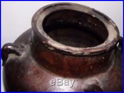Large Chinese Martaban or Pegu Jar Ming Dynasty 9x8in Burma Stoneware Pot 16thC