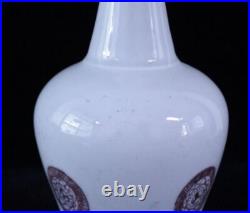 Large Chinese Old Hand Painting Blue White and Red Porcelain Vase KangXi Mark