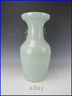 Large Chinese Porcelain Blue and White Vase Figural Painting 18 Inches high