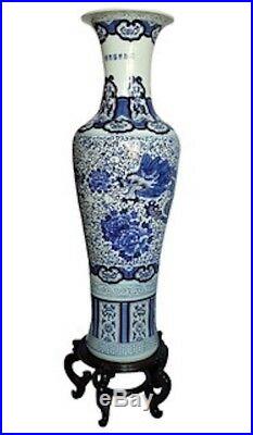 Large Chinese Porcelain Blue and White Vase in 54 High Hand Painted Dragon