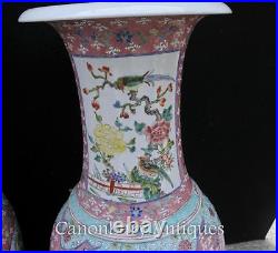 Large Chinese Porcelain Vases Pair Qianlong China Urns Ceramic