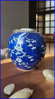 Large Chinese Prunus Blossom Ginger Jar Double Circle CHINA Mark 10.5 Inches