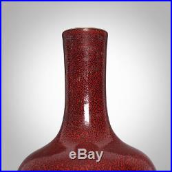 Large Chinese Red Glaze Porcelain Vase Handwork Ceramic Art Ware 27.5CM/10.8H