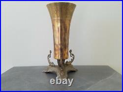 Large Chinese Republic Brass Fish Vase