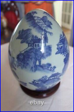 Large Chinese Style Ceramic Egg