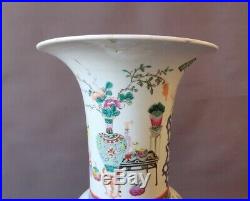 Large Chinese Vase Yen Yen Famille-verte Qing Période De Kangxi Porcelaine