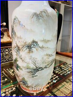 Large Chinese Zhang Zhitang Porcelain Vase hand painted 16 tall