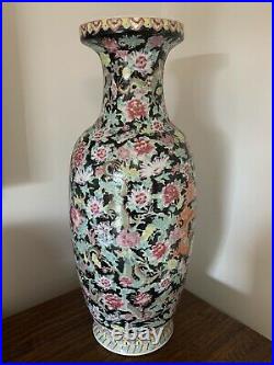 Large Chinese polychrome floor vase