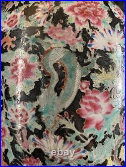 Large Chinese polychrome floor vase