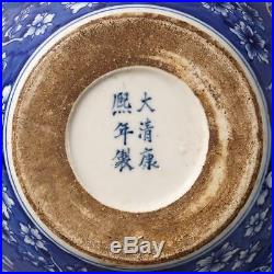Large Exquisite Chinese Blue And White Porcelain Vases Marks KangXi 13.74H
