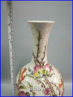 Large Exquisite Chinese Famille Rose Porcelain Peaches Vases Marks XianFeng