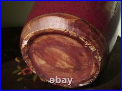 Large Heavy Pot Qing Chinese Flambé Oxblood glaze Sang De Boeuf Ovoid-Form Vase