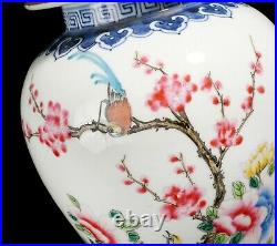 Large Impressive Antique Chinese Famille Rose Porcelain Covered Jars