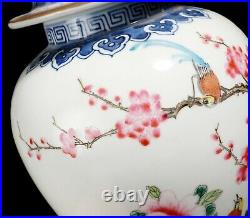 Large Impressive Antique Chinese Famille Rose Porcelain Covered Jars