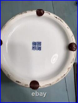 Large Jingdezhen Zhi Chinese Celadon White Slip Decorated Porcelain Vase