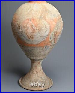 Large Museum Quality Chinese Tang Dynasty (618-907) 3-part Painted Pottery Vase