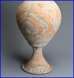 Large Museum Quality Chinese Tang Dynasty (618-907) 3-part Painted Pottery Vase