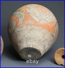 Large Museum Quality Chinese Tang Dynasty (618-907) 3-part Painted Pottery Vase