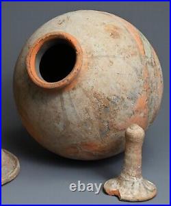 Large Museum Quality Chinese Tang Dynasty (618-907) 3-part Painted Pottery Vase