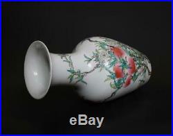 Large Old Chinese Famille Rose Porcelain Vase Kangxi Marked 43cm