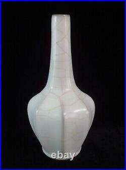 Large Old Chinese Ge Kiln Hand Carving Porcelain Bottle Vase with Golden Line
