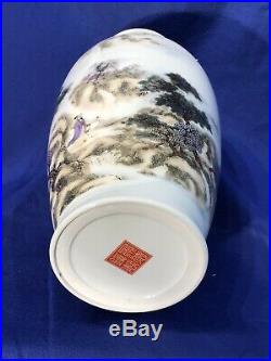Large Original Vintage chinese famille rose porcelain Vase, tall 17 Inch